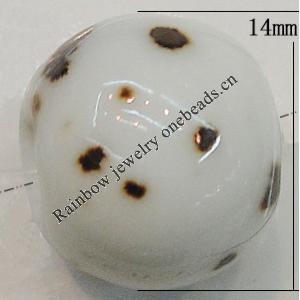 Ceramics Beads, Round 14mm Hole:3mm, Sold by Bag