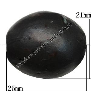 Ceramics Beads, Oval 25x21mm Hole:3.5mm, Sold by Bag