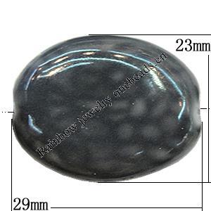 Ceramics Beads, Flat Oval 29x23mm Hole:2mm, Sold by Bag