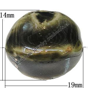 Ceramics Beads, 19x14mm Hole:2mm, Sold by Bag