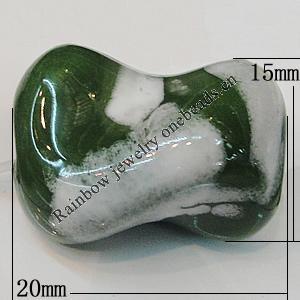 Ceramics Beads, 20x15mm Hole:3.5mm, Sold by Bag