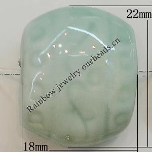 Ceramics Beads, 22x18mm Hole:2.5mm, Sold by Bag