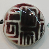 Ceramics Beads, Flat Round 25mm Hole:3.5mm, Sold by Bag