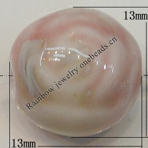 Ceramics Beads, 13x13mm Hole:2mm, Sold by Bag