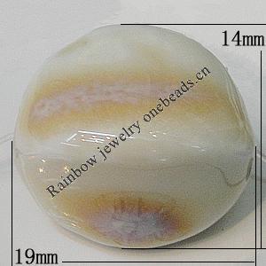 Ceramics Beads, Faceted Oval 19x14mm Hole:3mm, Sold by Bag