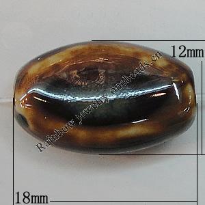 Ceramics Beads, Oval 18x12mm Hole:2mm, Sold by Bag