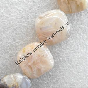 Bamboo Leaf Agate Beads, Diamond, 16mm, Hole:Approx 1mm, Sold per 15.7-inch Strand