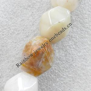 Bamboo Leaf Agate Beads, Polygon, 15x20mm, Hole:Approx 1mm, Sold per 15.7-inch Strand
