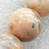 Bamboo Leaf Agate Beads, Round, 14mm, Hole:Approx 1mm, Sold per 15.7-inch Strand