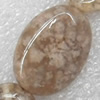 Agate Beads, Flat Oval, 13x18mm, Hole:Approx 1mm, Sold per 15.7-inch Strand