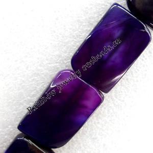 Agate Beads, Rectangle, 20x30mm, Hole:Approx 1.5mm, Sold per 15.7-inch Strand