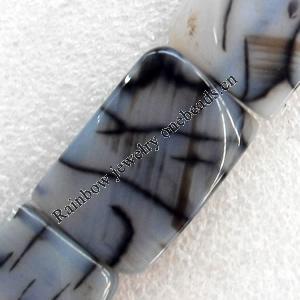 Agate Beads, Rectangle, 20x30mm, Hole:Approx 1.5mm, Sold per 15.7-inch Strand