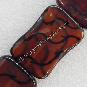 Agate Beads, Rectangle, 25x35mm, Hole:Approx 1.5mm, Sold per 15.7-inch Strand