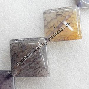 Agate Beads, Diamond, 25mm, Hole:Approx 1.5mm, Sold per 15.7-inch Strand