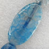 Agate Beads, Flat Oval, 20x40mm, Hole:Approx 1.5mm, Sold per 15.7-inch Strand