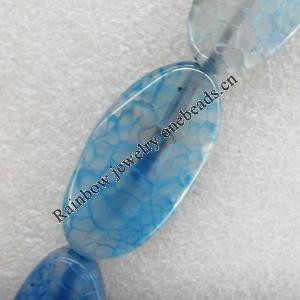 Agate Beads, Flat Oval, 20x40mm, Hole:Approx 1.5mm, Sold per 15.7-inch Strand