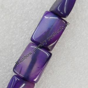 Agate Beads, Rectangle, 12x16mm, Hole:Approx 1.5mm, Sold per 15.7-inch Strand