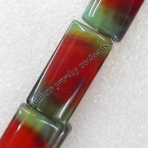 Agate Beads, Rectangle, 15x30mm, Hole:Approx 1.5mm, Sold per 15.7-inch Strand