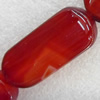 Red Agate Beads, 17x40mm, Hole:Approx 1.5mm, Sold per 15.7-inch Strand