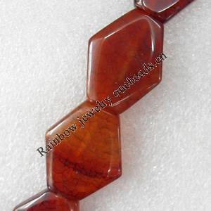 Agate Beads, Polygon, 25x31mm, Hole:Approx 1.5mm, Sold per 15.7-inch Strand