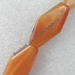 Agate Beads, Polygon, 18x37x8mm, Hole:Approx 1.5mm, Sold per 15.7-inch Strand