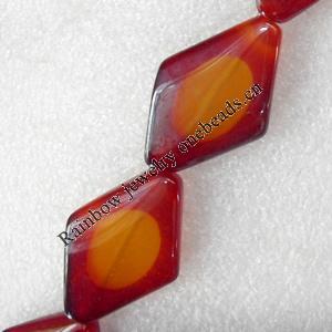 Agate Beads, Diamond, 24x35mm, Hole:Approx 1.5mm, Sold per 15.7-inch Strand