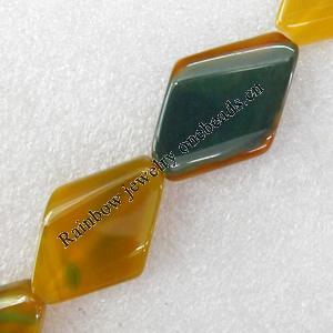 Agate Beads, Diamond, 23x35mm, Hole:Approx 1.5mm, Sold per 15.7-inch Strand