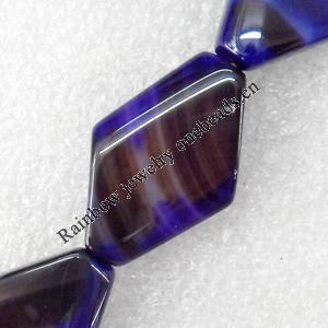 Agate Beads, Diamond, 20x30mm, Hole:Approx 1.5mm, Sold per 15.7-inch Strand