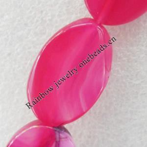 Agate Beads, Twist Flat Oval, 20x30mm, Hole:Approx 1.5mm, Sold per 15.7-inch Strand