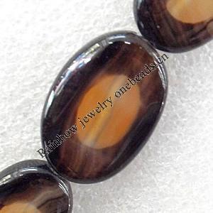 Agate Beads, Flat Oval, 20x25mm, Hole:Approx 1.5mm, Sold per 15.7-inch Strand