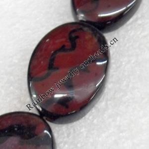 Agate Beads, Flat Oval, 20x25mm, Hole:Approx 1.5mm, Sold per 15.7-inch Strand