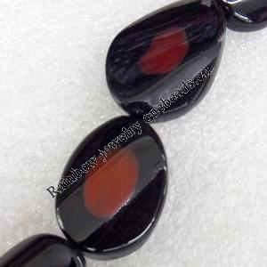 Agate Beads, Twist Flat Oval, 20x25mm, Hole:Approx 1.5mm, Sold per 15.7-inch Strand