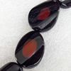 Agate Beads, Twist Flat Oval, 20x25mm, Hole:Approx 1.5mm, Sold per 15.7-inch Strand
