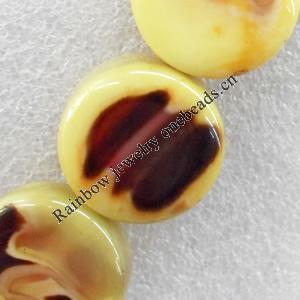 Agate Beads, Flat Round, 25x10mm, Hole:Approx 1.5mm, Sold per 15.7-inch Strand