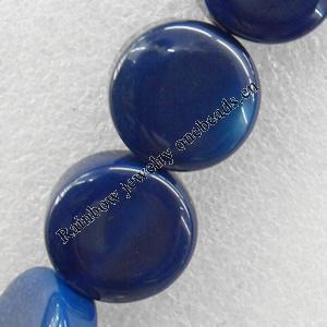 Agate Beads, Flat Round, 25x10mm, Hole:Approx 1.5mm, Sold per 15.7-inch Strand