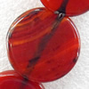 Agate Beads, Flat Round, 25mm, Hole:Approx 1.5mm, Sold per 15.7-inch Strand