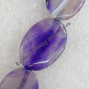 Agate Beads, Flat Oval, 15x20mm, Hole:Approx 1.5mm, Sold per 15.7-inch Strand
