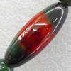 Agate Beads, Oval, 14x38mm, Hole:Approx 1.5mm, Sold per 15.7-inch Strand