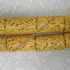 Natural Lava Beads, Column 8x15mm Hole:1mm, Sold per 16-inch Strand
