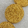 Natural Lava Beads, Flat Round 20x8mm Hole:1mm, Sold per 16-inch Strand