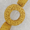 Natural Lava Beads, Flat Round 15x8mm Hole:1mm, Sold per 16-inch Strand