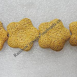 Natural Lava Beads, Flower 26x8mm Hole:1mm, Sold per 16-inch Strand