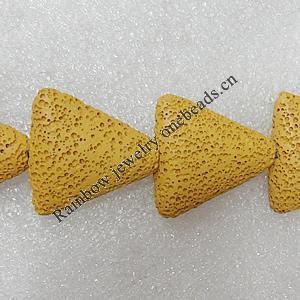 Natural Lava Beads, Triangle 26x25x8mm Hole:2mm, Sold per 16-inch Strand