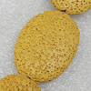 Natural Lava Beads, Flat Oval 32x24mm Hole:2mm, Sold per 16-inch Strand