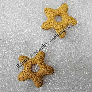Natural Lava Beads, Star 35x9mm Hole:2mm, Sold per 16-inch Strand