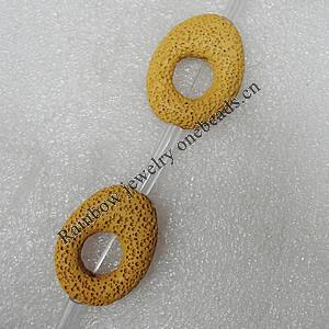 Natural Lava Beads, Flat Oval 34x26mm Hole:2mm, Sold per 16-inch Strand
