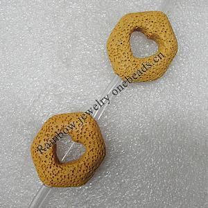 Natural Lava Beads, 32x28x9m Hole:2mm, Sold per 16-inch Strand