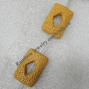 Natural Lava Beads, Rectangle 31x23x9mm Hole:2mm, Sold per 16-inch Strand