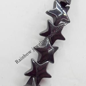 Non-Magnetic Hematite Beads, Star, B Grade, 6x6mm, Hole:about 0.6mm, Sold per 16-Inch Strand