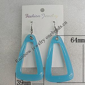 Resin Earring，64x39mm, Sold by Group